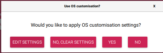 OS Customisation prompt