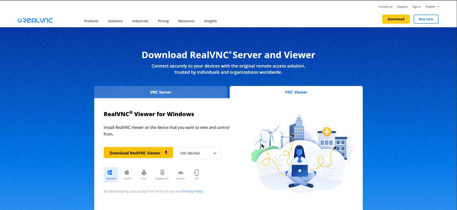 RealVNC Download Page