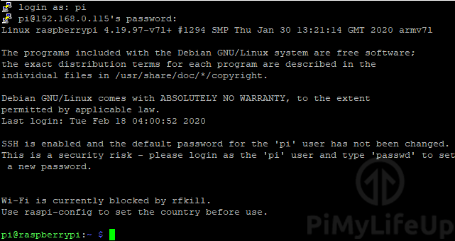 Successfully connected to Raspberry Pi